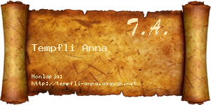 Tempfli Anna névjegykártya